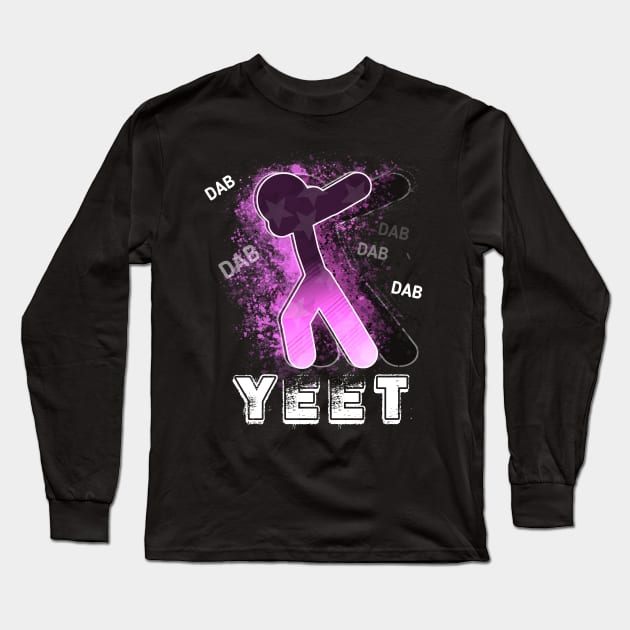 Yeet Dab Girls Pink - Dabbing Yeet Meme - Funny Humor Graphic Gift Saying Long Sleeve T-Shirt by MaystarUniverse